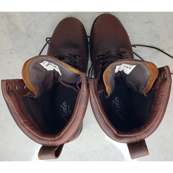 Rocky Original Ride Lacer 9" Boots Men's US 13Wide Waterproof Western Brown 2723 - Picture 3 of 13
